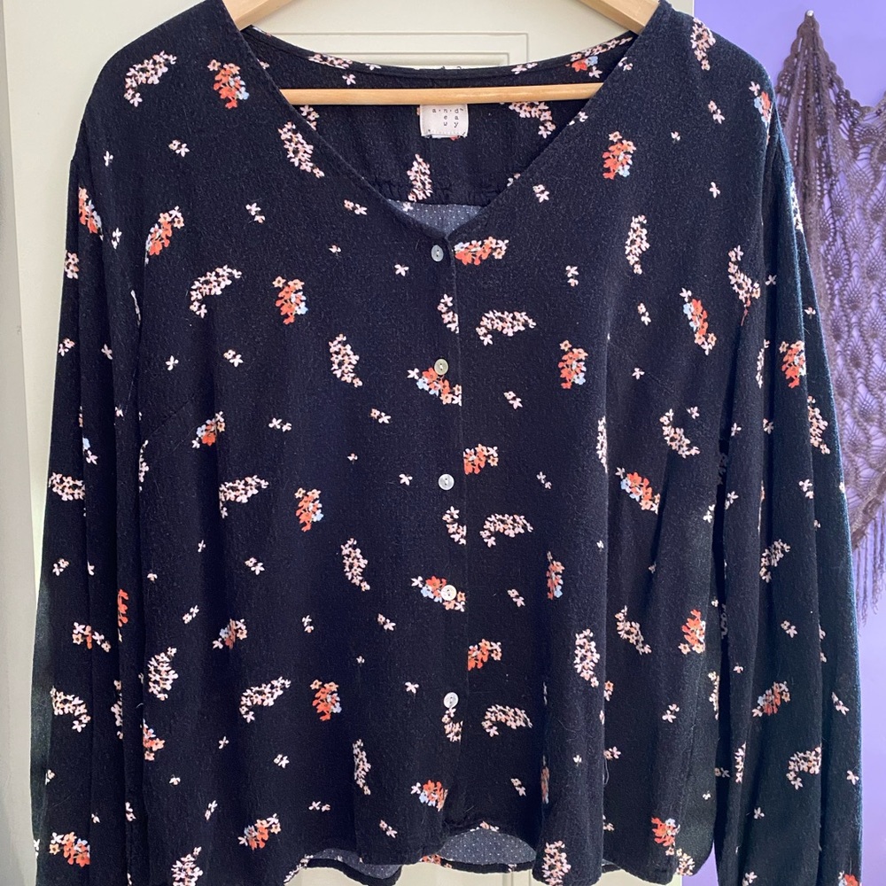 💕 balloon sleeve floral blouse 💕